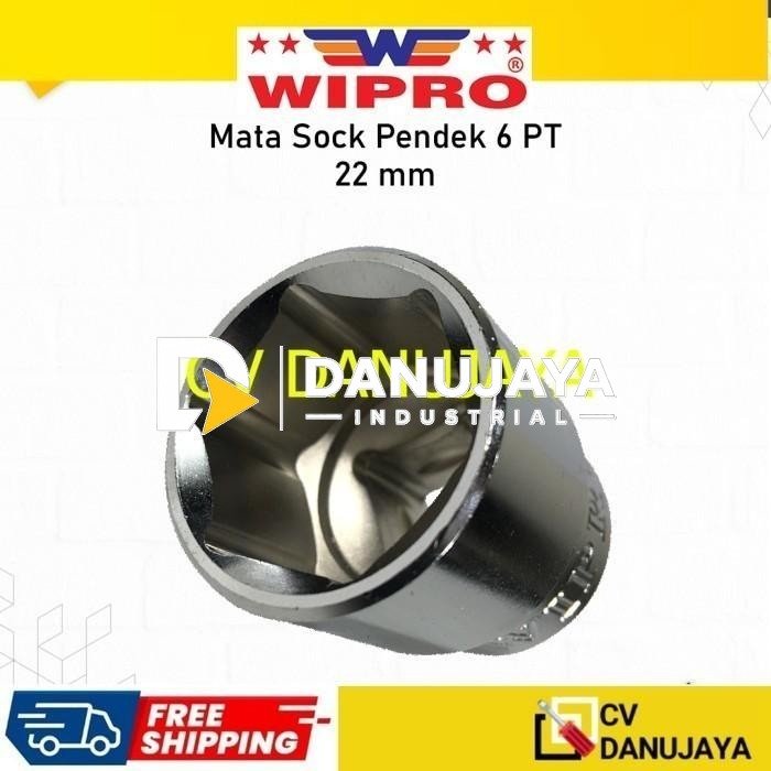 Mata Kunci Kunci Sock Shock Soket Socket Sok Wipro 1/2" Inch x 22mm CRV chrome vanadium steel