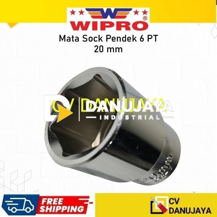 Mata Kunci Kunci Sock Shock Soket Socket Sok Wipro 1/2" Inch x 20mm CRV chrome vanadium steel