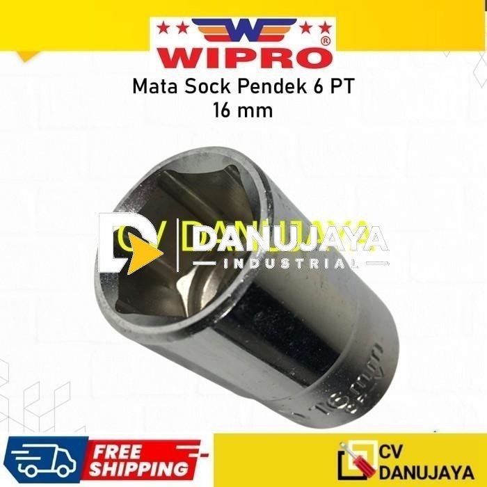 Mata Kunci Kunci Sock Shock Soket Socket Sok Wipro 1/2" Inch x 16mm CRV chrome vanadium steel