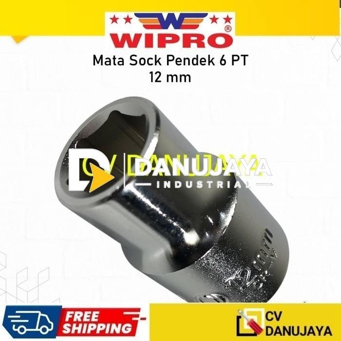 Mata Kunci Kunci Sock Shock Soket Socket Sok Wipro 1/2" Inch x 12mm CRV chrome vanadium steel
