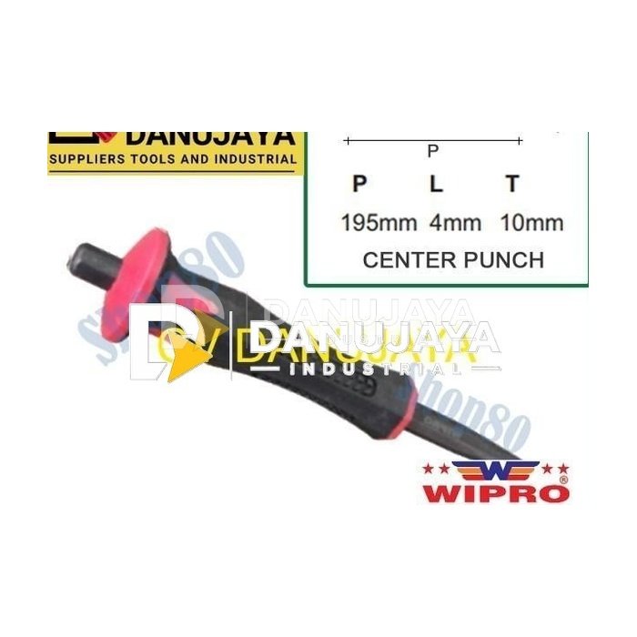 Wipro Penanda Titik Bor Handle Karet Betel Drip Lancip Center Punch