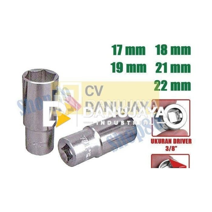 Wipro Mata Kunci Shock Panjang Sok Sock 3/8 inci 6PT 17 18 19 21 22 mm - 17 mm