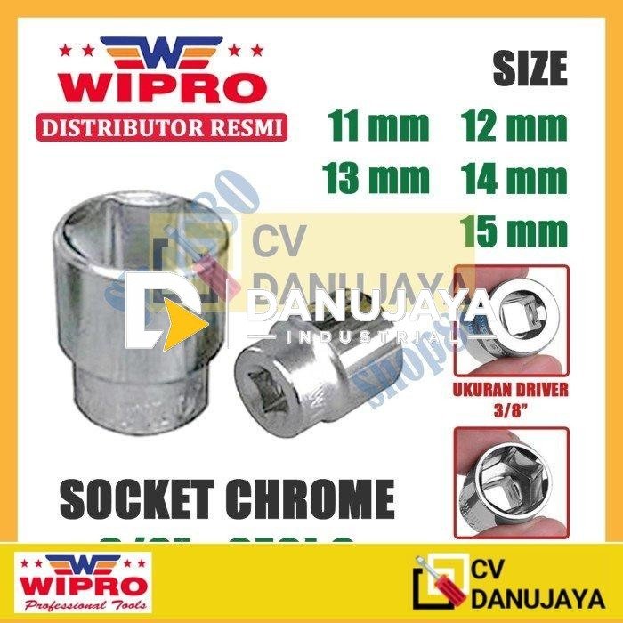 Wipro Mata Kunci Shock Sok Sock 3/8" inci 6PT 11 12 13 14 15 mm - 11 mm