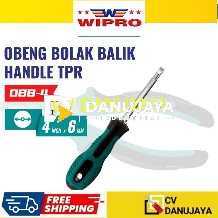 WIPRO Obeng Bolak Balik Gg. Karet OBB-4 (4"x6mm) wHijau