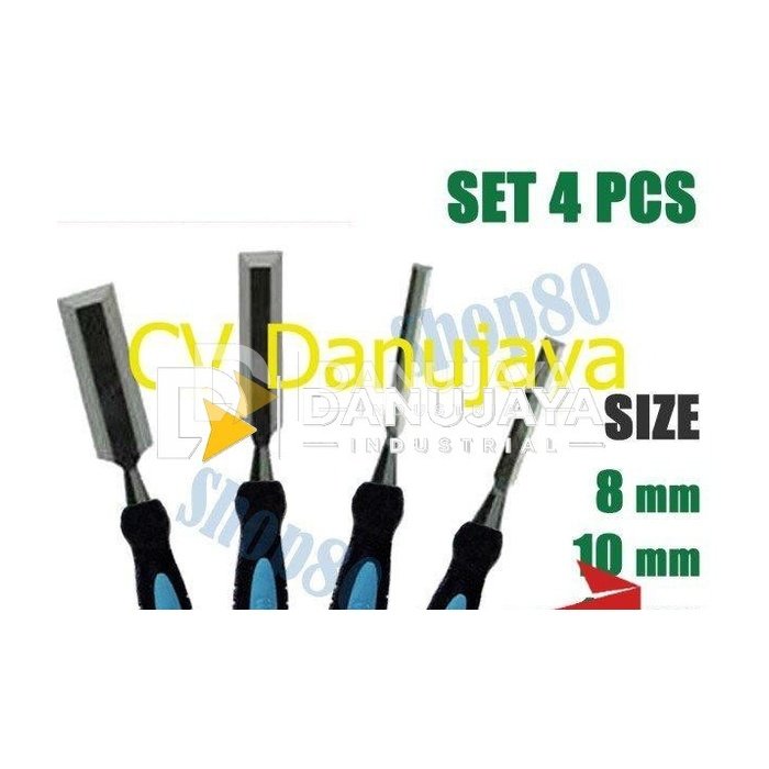 Wipro Tatah Pahat Tata Kayu Wood Chisel 1 Set 4pcs 8 10 12 25 mm 4 pcs