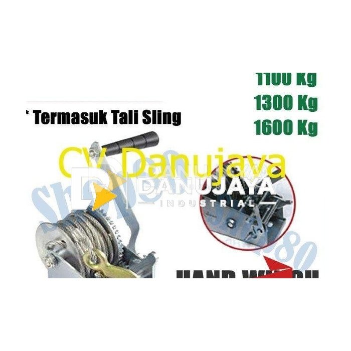 Wipro Katrol Hand Winch Single Gear Kerekan Manual 1100 1300 1600 Kg - WSR-110