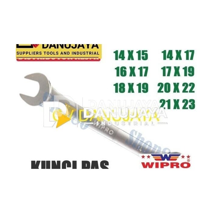 Wipro Kunci Pas Satin CRV Double 14 15 16 17 18 19 20 21 22 23 mm - 14x15