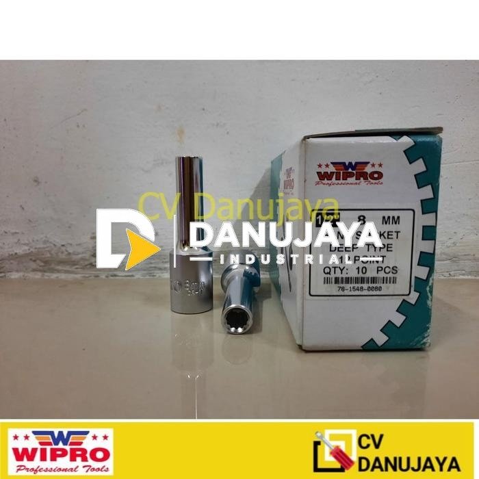 8mm WIPRO MATA DEEP SOCK SOCKET PANJANG 8mm 8 mm 1/2" Wipro 12Pt