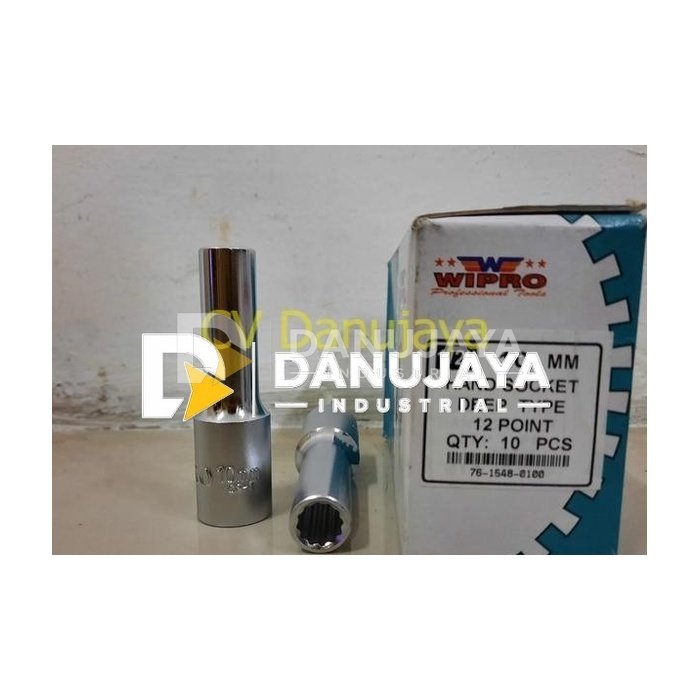 WIPRO Mata Sok 10 mm Panjang Deep wall Socket 1/2” 12 PT Mata Kunci Shock 10 mm Mata Sock Panjang 10 mm Mata Kunci Shock