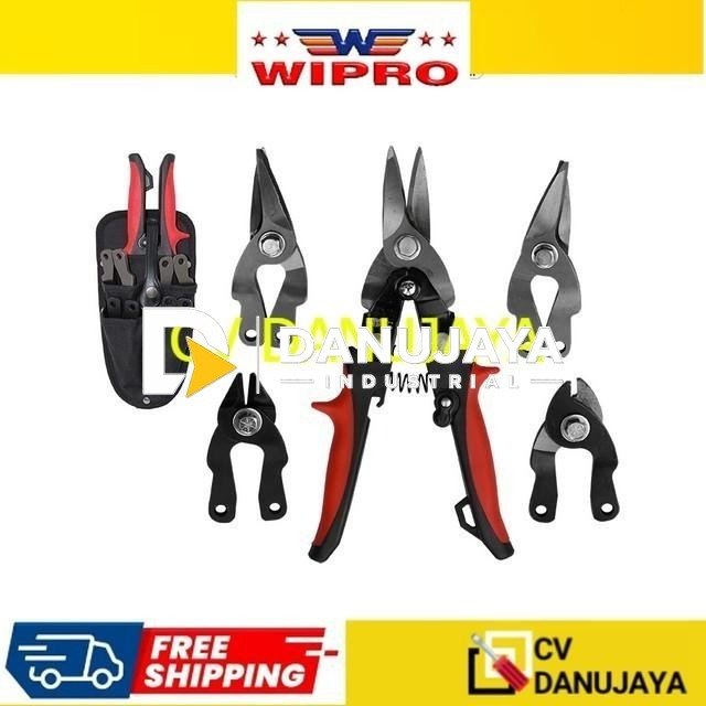 Wipro Gunting Alat Pemotong potong Plat Besi Seng Set - 5PCS GS10-53(10")