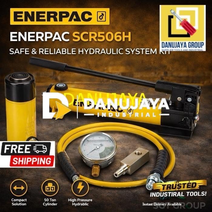 Hydraulic Cylinder & Hand Pump Set SCR506H 498 kN Enerpac 159 mm Stroke Ram Dongkrak Hidrolik Industrial Original