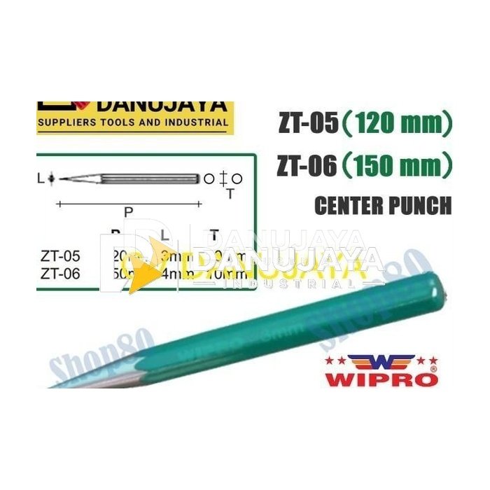 Wipro Penanda Titik Bor Betel Drip Lancip Center Punch 120 150 mm - ZT-05