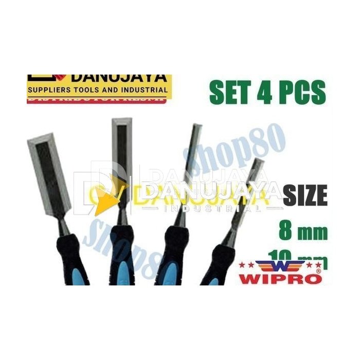 Wipro Tatah Pahat Tata Kayu Wood Chisel 1 Set 4pcs 8 10 12 25 mm 4 pcs