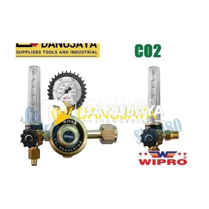 Wipro Regulator CO2 Single Las Welding Gas Drat Dalam / Flow Meter - Lengkap
