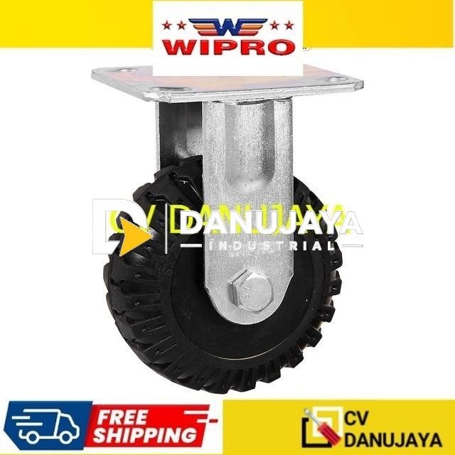Wipro Roda Trolley Troli Troly Gerobak Karet Corrugated Full Rubber 5" M (60125MF)