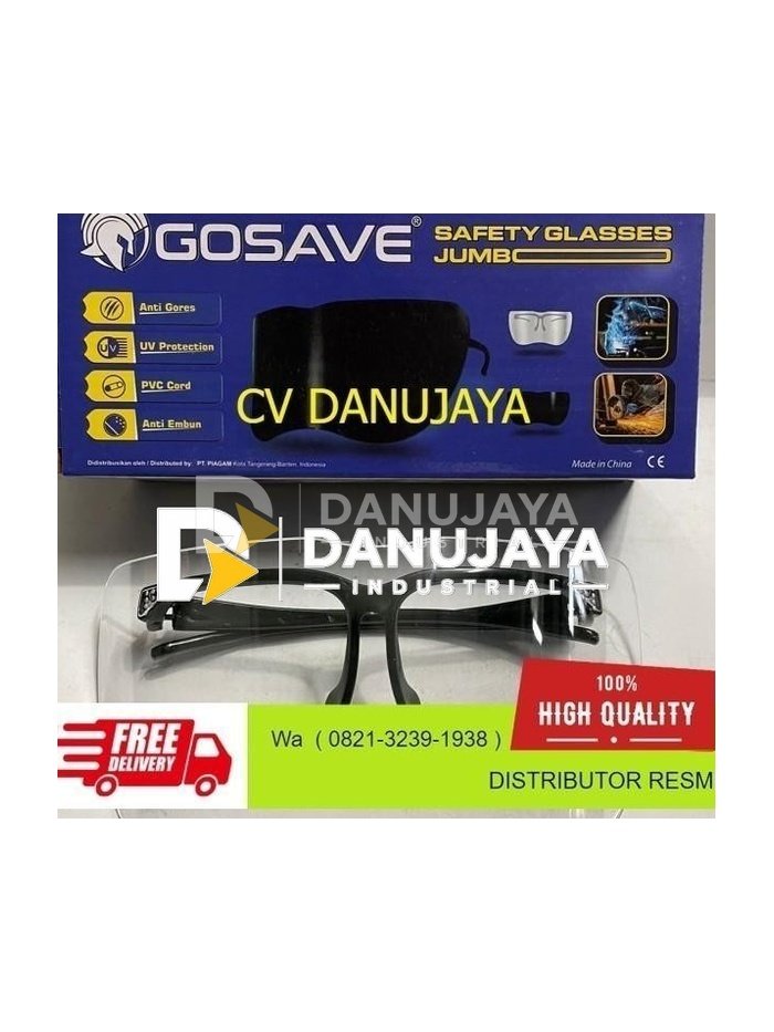 Kaca mata Kacamata Safety Jumbo GOSAVE Clear Bening Anti Gores