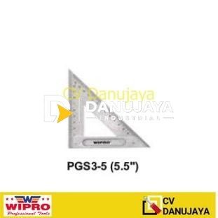Penggaris Garisan Besi Baja Stainless Segitiga Size 5.5" PGS 3-5 WIPRO