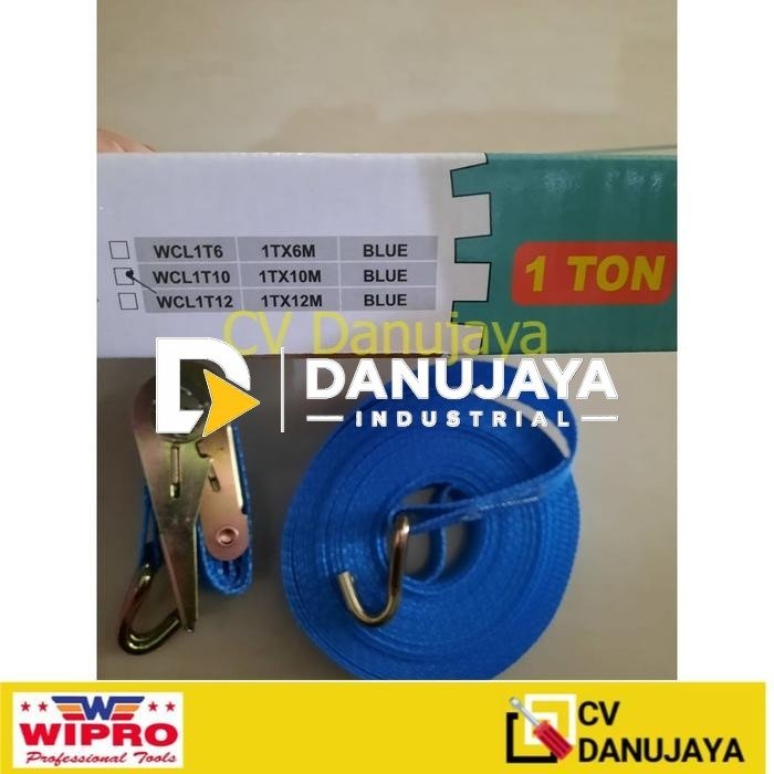 WIPRO TREK BELT / TALI PENGIKAT BARANG 1"x10 meterx1TON / RACHET TIE DOWN / IKAT TALI BARANG