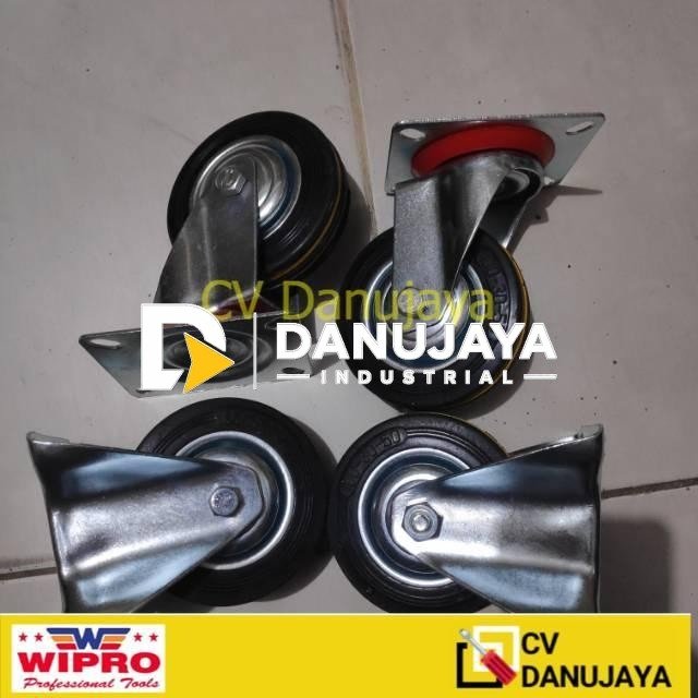 Roda karet 3inch  roda etalase  roda trolley (2hidup 2 mati)