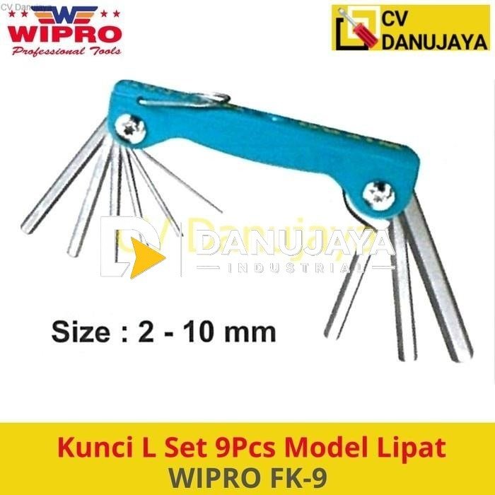 Kunci L Set 9Pcs Model Lipat Size 2- 10 mm WIPRO FK-9