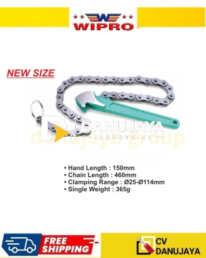 Kunci Oli Oil Filter M/ Rantai Ukuran 6inchi 6" Chain strap wrench Size 6 inch Wipro HS 1085 Ukuran Baru
