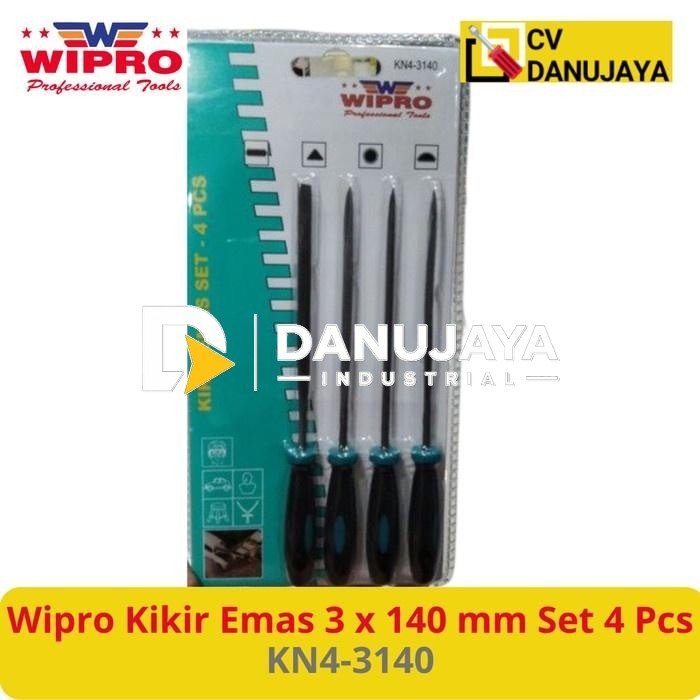 Kikir Emas 3 x 140 mm Set 4 Pcs / Gold Files Wipro KN4-3140