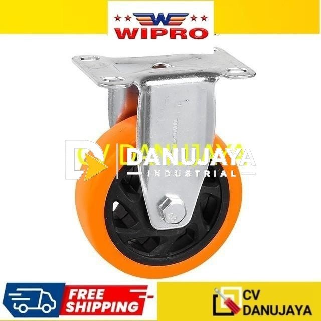 Wipro Roda Trolley Troli Troly Gerobak Dorong PVC Orange 5" M (22125F)