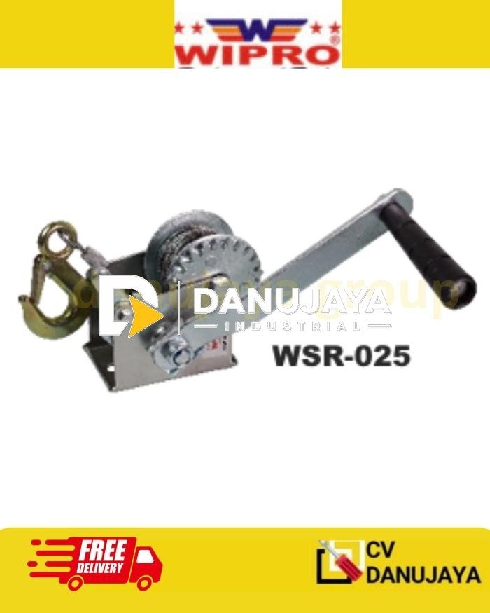 Hand Winch Single Gear With Wire Rope 340Kg 340 kg x 8meter Katrol Tarik Manual Penggulung Kabel Baja Manual WSR-025 WSR025 Wipro
