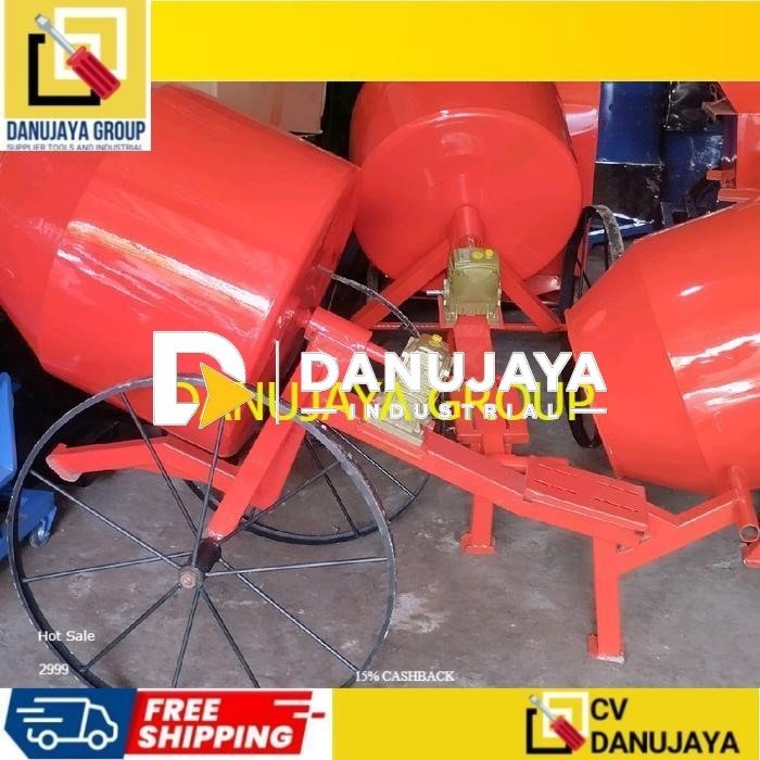 Mesin Molen / Concrete Mixer Beton Kapasitas 25 Kg | Mini Mixer Otomatis Untuk Proyek Konstruksi, Renovasi, UMKM Industri Rumah Tangga Rangka Kokoh Smooth Output All-in-One