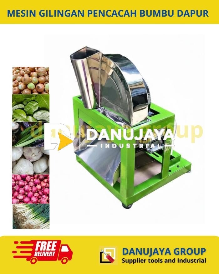 Mesin Rajang Pencacah Penghalus Daun Pandan Bawang Bumbu Dapur Siap Pakai Alat Pemotong Daun Stainless Otomatis Untuk UMKM