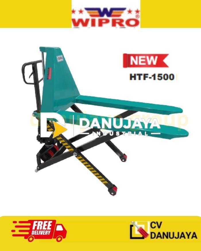 Hand Truck With Lift HTF-1500 WIPRO Hand Pallet Scissor Lift 1.5 Ton 1500Kg Meja Angkat Hidrolik Gudang wipro