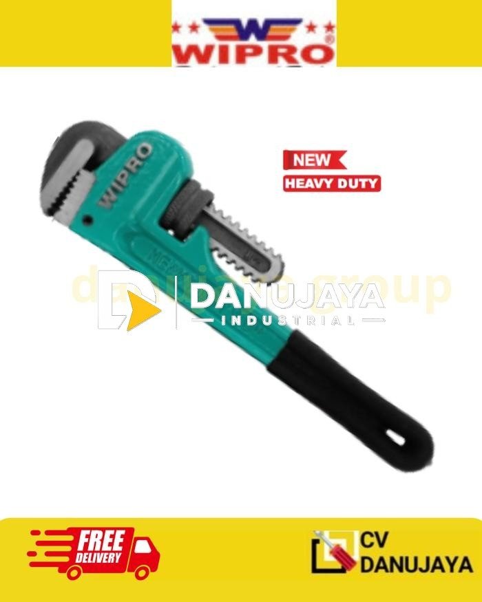 Kunci Pipa Besi WIPRO Heavy Duty Pipe Wrench Handle ganggang pegangan Karet PWR-08 PWR-10