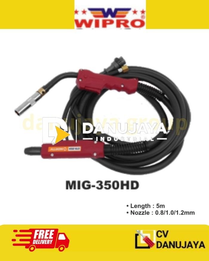 GUN TORCH COMPLETE Gas Torch Komplit 5Meter 5M Wipro MIG-350HD dengan Nozzle Nozel