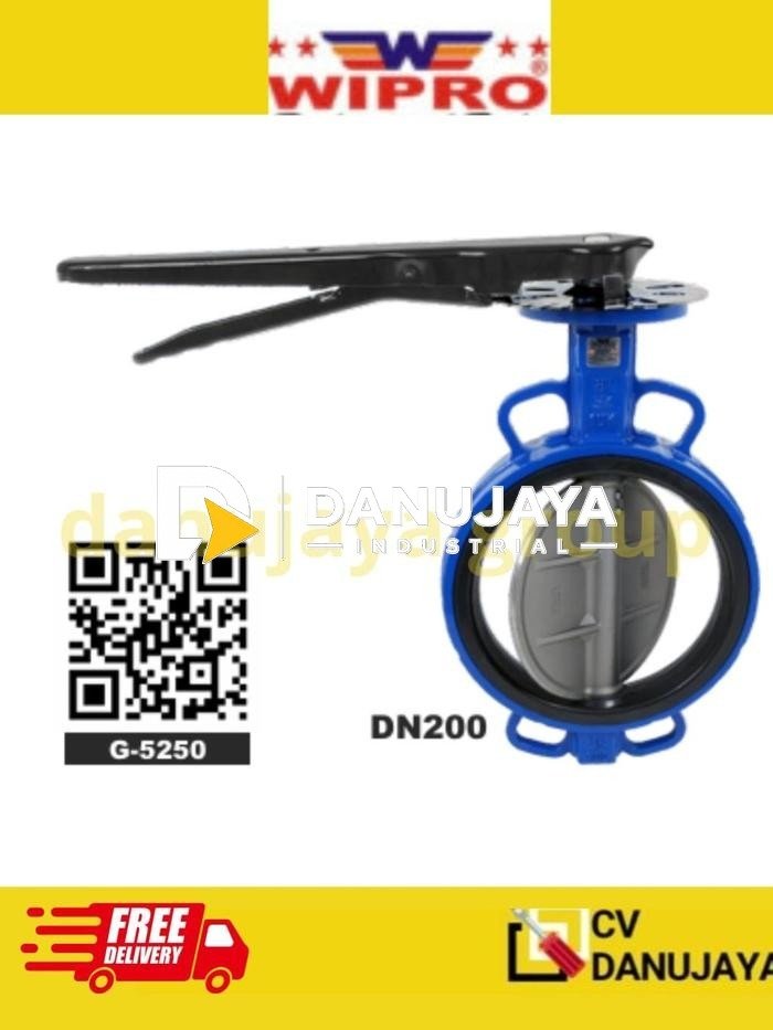Katup Putar Kupu Kupu Piring Butterfly Valve G-5250 Wipro Valve Instalasi Pompa