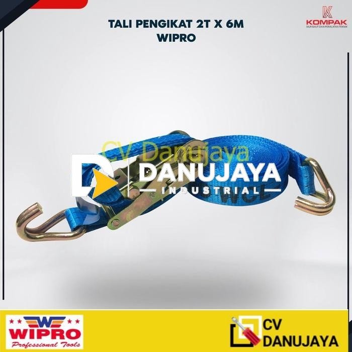 WIPRO Tali Pengikat Barang 2T 6M Cargo Lashing Belt Ratchet Tie Down