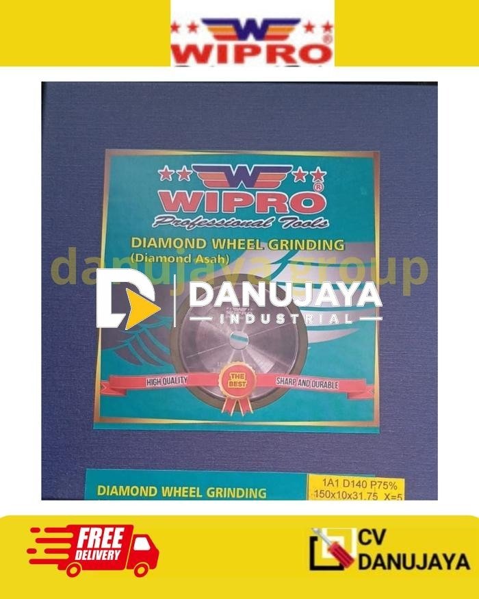Diamond Wheel Grinding 150x10x31.75mm Wipro 1A1 D140 P75% Batu Gerinda Asah Diamond Grinding Wheel High Quality Tajam Tahan Lama