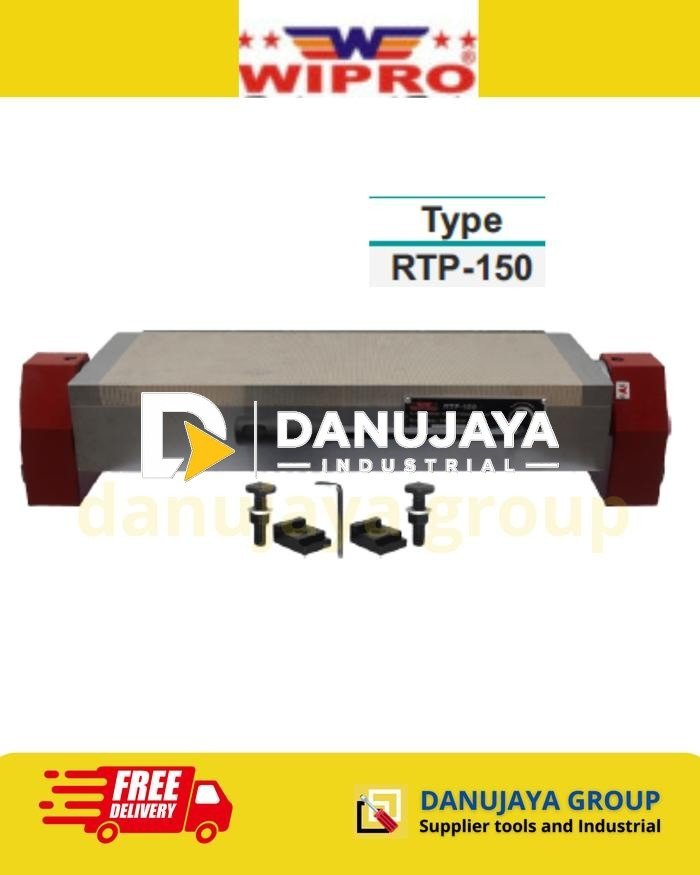 Meja Magnet Putar RTP-150 150x450mm Permanent Magnetic Chuck 100N/cm2 untuk Mesin CNC Gerinda Milling Presisi