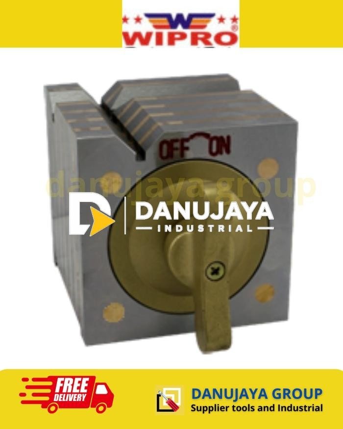 Square Type Tipe Magnetic Magnetik Block Balok Dudukan Magnet Kotak Alat Cengkam Milling Wipro SMB-100 SMB-150