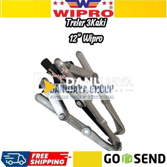 Treker 3 Kaki 12 Inch Wipro Alat Tarik Melepas Bearing 50-300mm Puller Gear Motor Mobil Mesin Bengkel Industri
