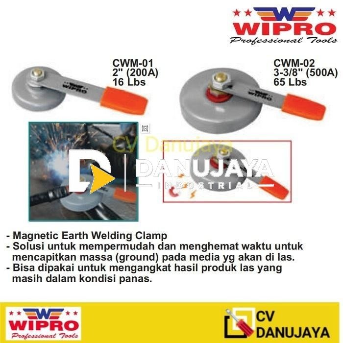 WIPRO Tang Las Massa Magnet - Magnetic Earth Welding Las Clamp 16lbs/200A