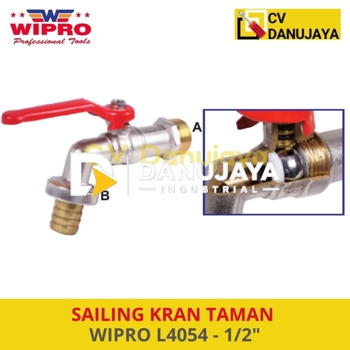 SAILING KRAN TAMAN Anti Karat Kuningan KERAN AIR WIPRO L4054 - 1/2"