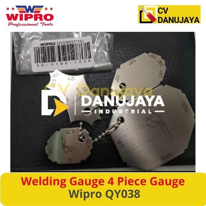 Welding Las Gauge Alat Ukur 4 Piece Stainless Steel MM Inch System - Wipro QY038