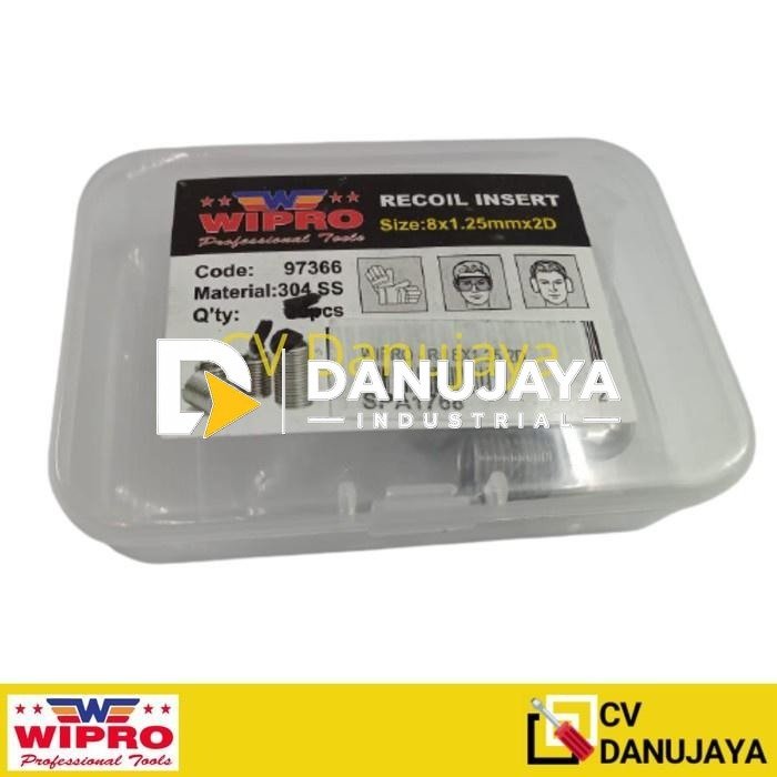 Grip Coil M 12 x 1.25 2D Tap Drat Tambah Daging Helicoil Insert Recoil Insert Thread Repair WIPRO