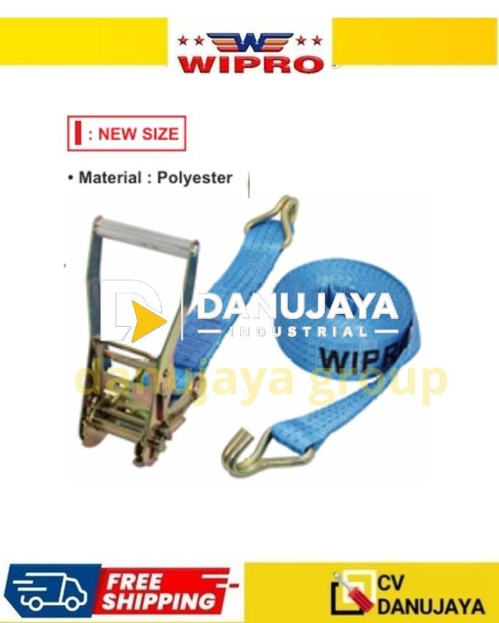 Webbing Cargo Lashing  Polyester WIPRO 3 Ton 3T 50mm WCL3T8 WCL3T10  WCL3T12  WCL3T15