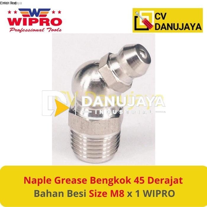 Naple Nipel Napple Napel Nepel Grease Oli Oil Bengkok 45 Derajat Bahan Besi Size M8 x 1 WIPRO
