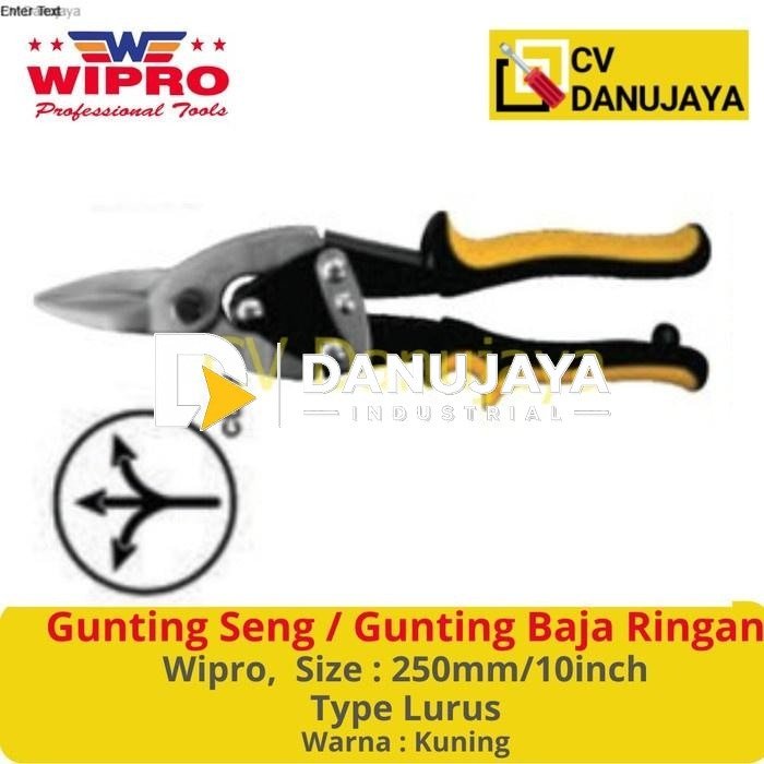Gunting Potong Plat Seng Baja Ringan Tipe Lurus 10 Inch WIPRO GS10-02