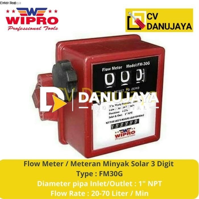 Flow Meter / Meteran Alat Ukur Minyak Solar 3 Digit WIPRO FM30G