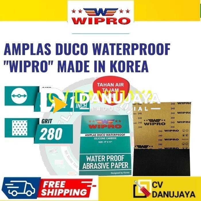 WIPRO Amplas Kertas Gosok Duco WaterProof 9" x 11" No. 280