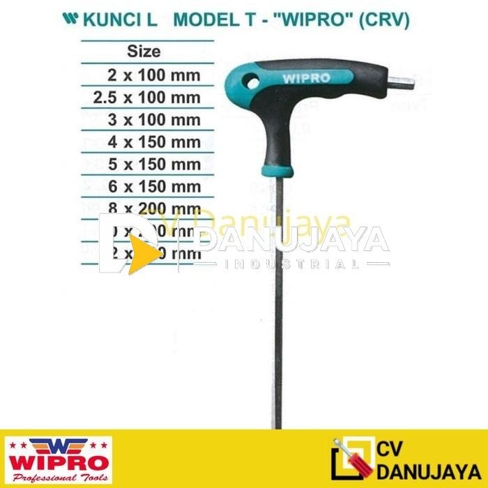 Kunci L Model T handle Gagang Karet Rubber CRV WIPRO - 2 3 4 5 6 8 10 12 mm
