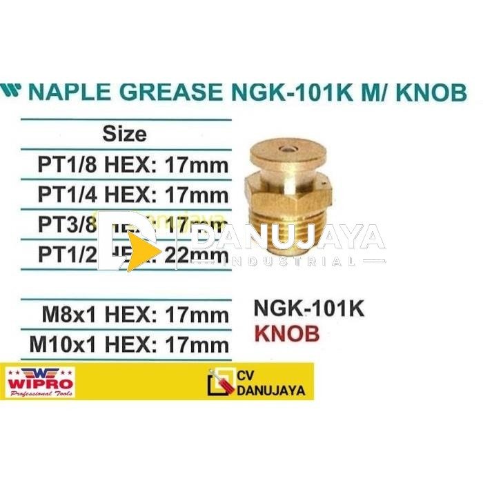 Naple Nipel Napple Napel Nepel Grease Oli Oil Grease NGK-101K M/KNOB PT1/8 HEX: 17mm